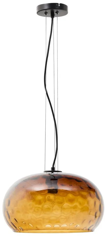 Szklana lampa wisząca w bursztynowym kolorze ze szklanym kloszem ø 40 cm Balma – Kave Home