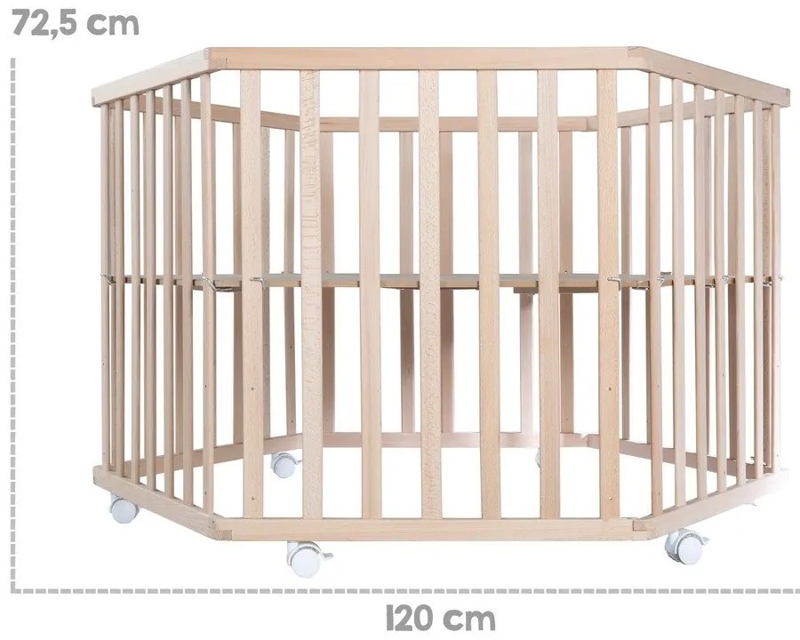 Kojec dla dzieci z litego drewna bukowego 119x104 cm – Roba