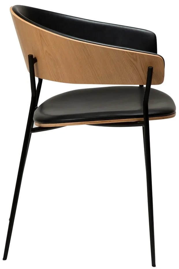 Czarny/w jasnym naturalnym kolorze fotel jadalniany z podłokietnikami Crib – DAN-FORM Denmark