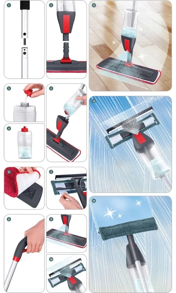Zestaw mopów Lamart LT8027 Spray, mop i ściągaczkado wody