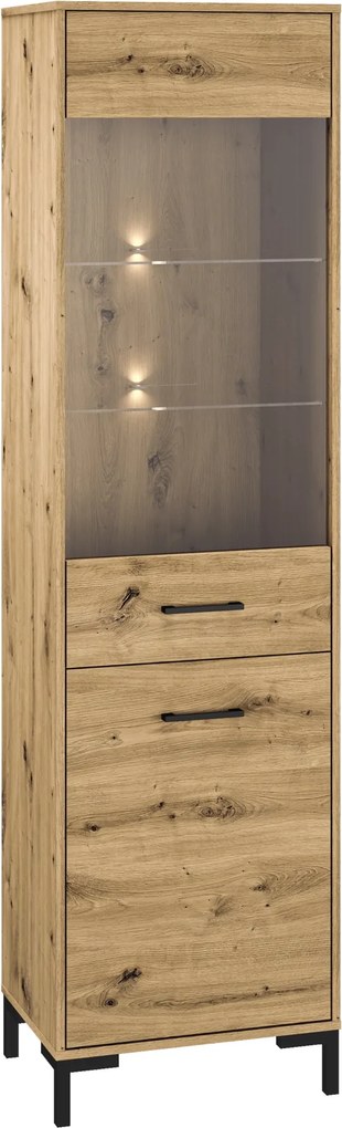 Witryna z przeszkleniem Nevio 18, dąb artisan