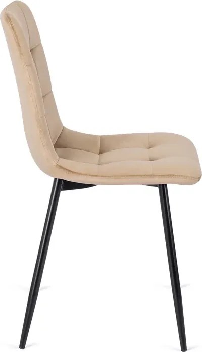 Zestaw Stół Prostokątny Rozkładany CLARK 120-160 cm Dąb Artisan/Czarny i 4 Krzesła Tapicerowane PERU Beżowe