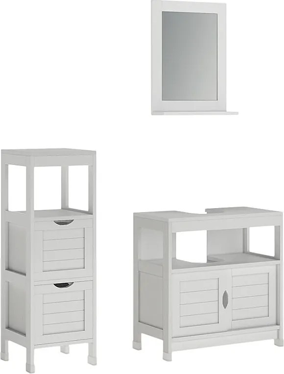 Zestaw mebli łazienkowych biały 60x30x60 vilda