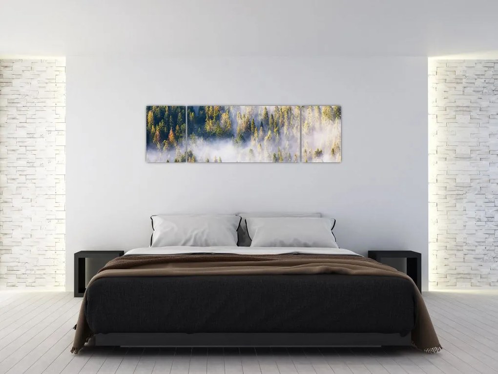 Obraz drzew we mgle (170x50 cm)