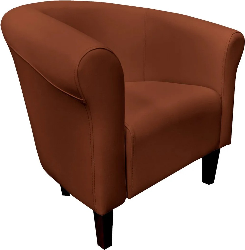 Fotel Milo tkanina Eko-skóra elegancki fotel do salonu i gabinetu : Kolor nogi - Venge, Kolor tkaniny - EKO-SKÓRA - 3D, Wysokość nogi - 15 cm