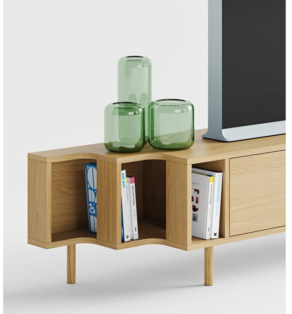 Szafka pod TV w dekorze dębu w naturalnym kolorze 189x50x44 cm Shift – Woodman