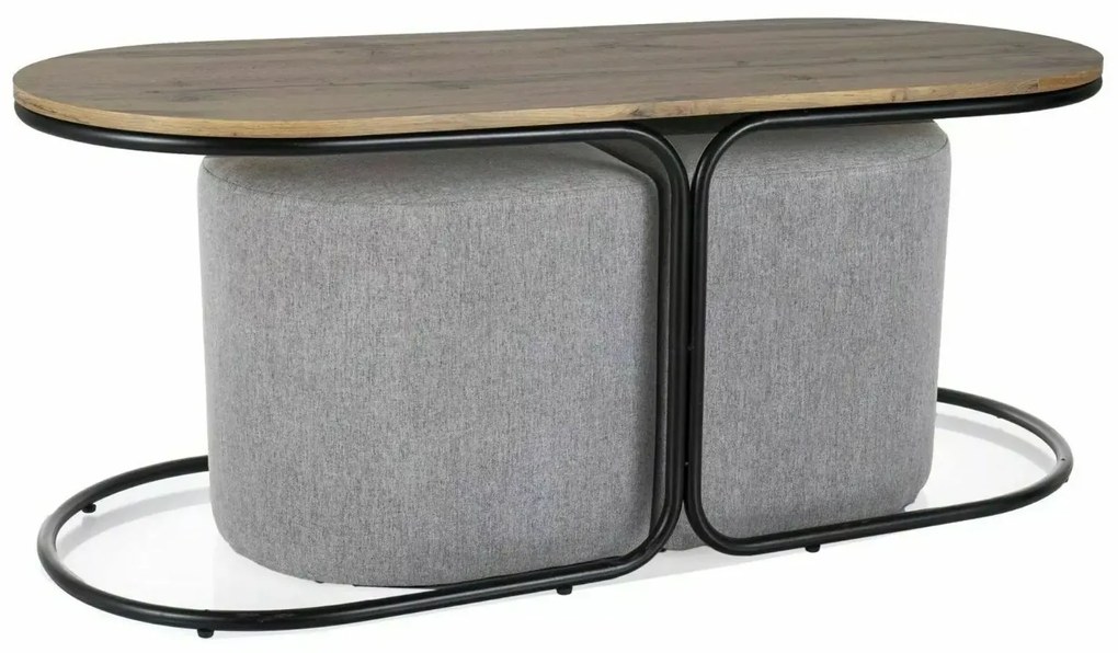 ŁAWA DUAL DĄB ARTISAN/CZARNY 120X50 (ZESTAW) SIGNAL