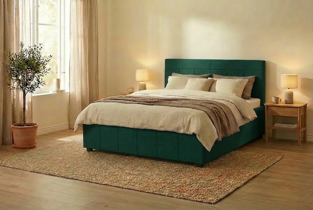 Łóżko RAM 120x200 cm Turkusowy Z materacem