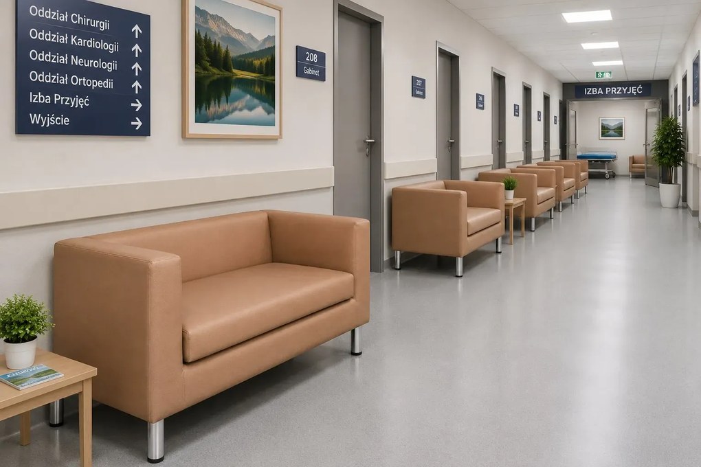 Sofa Monaco : Kolor nogi - Chrom, Kolor tkaniny - EKO-SKÓRA - 14D, Typ tkaniny - Eko-skóra , Wysokość nogi - 15 cm