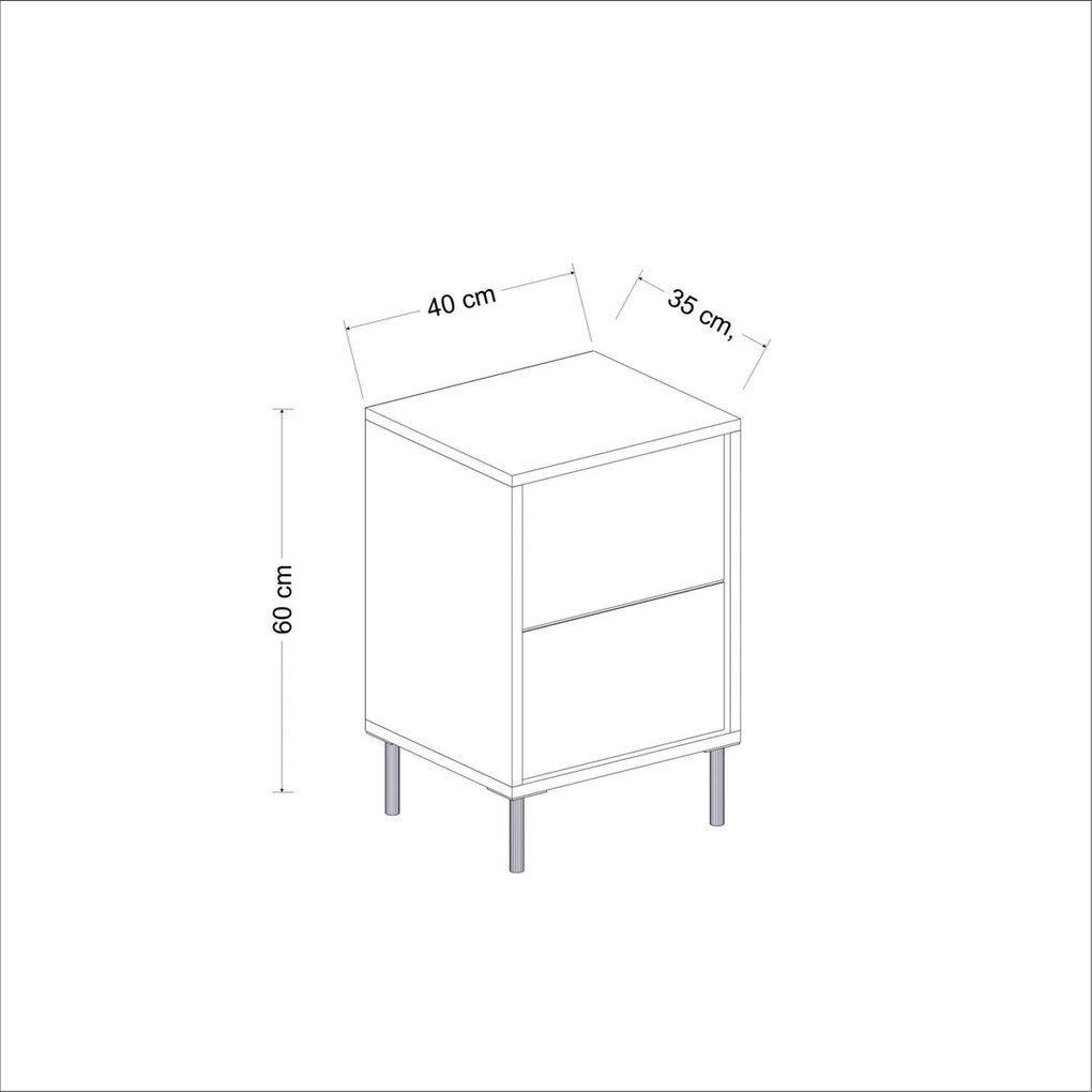 Stolik nocny Imaj White Marble