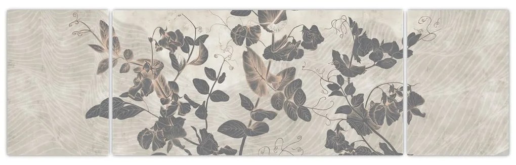 Obraz - Teksturowane liście (170x50 cm)