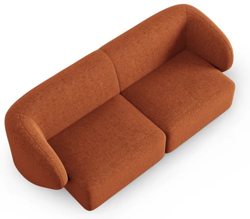 Sofa z tkaniny szenilowej w kolorze terakoty 188 cm Paolo – Milo Casa