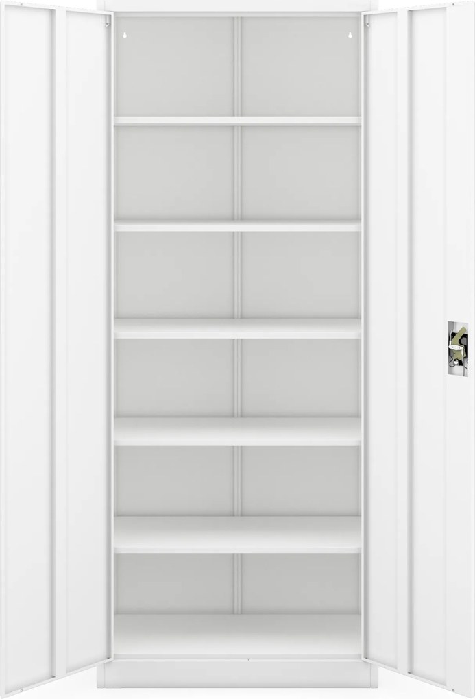 Szafa metalowa biurowa, warsztatowa biała JAN H2200 900 x 2200 x 400 mm