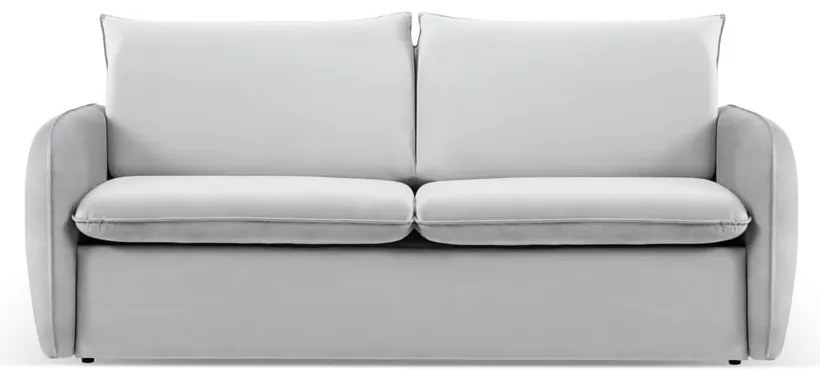 Jasnoszara aksamitna rozkładana sofa 194 cm Vienna – Cosmopolitan Design