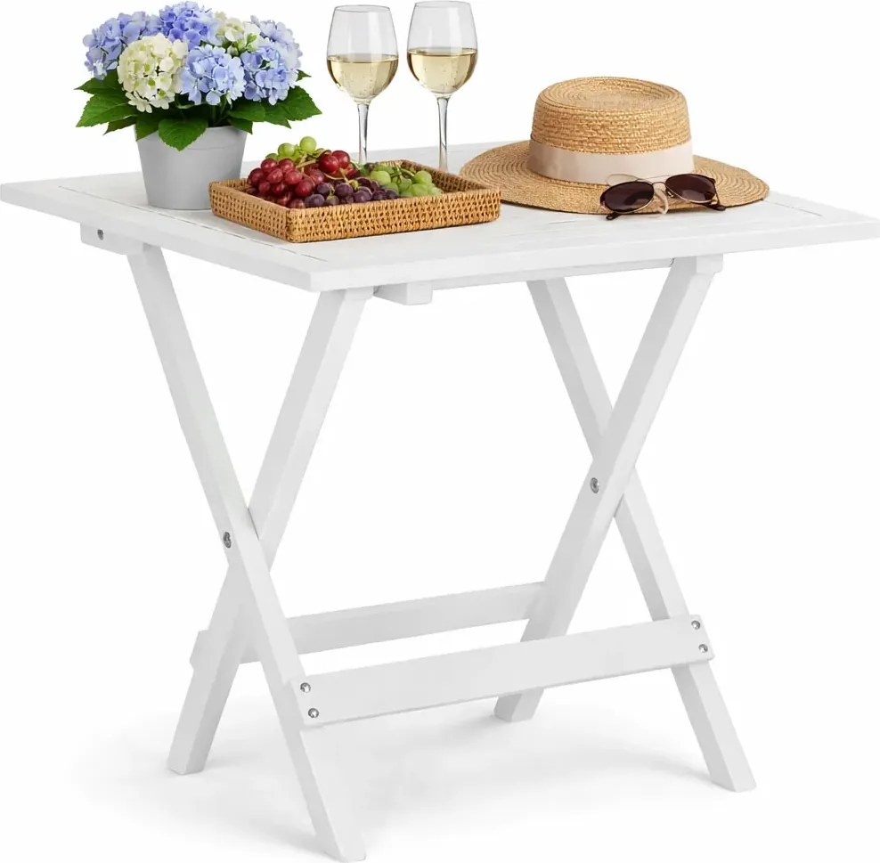 Biały drewniany stolik ogrodowy L6-P44