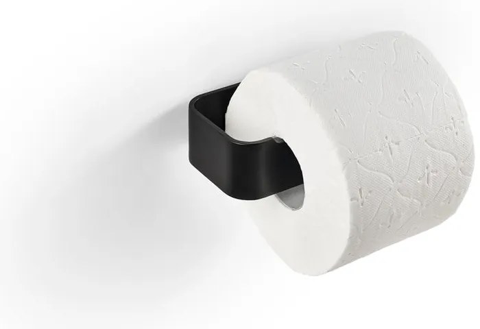 Czarny ścienny metalowy uchwyt na papier toaletowy Ume – Zone