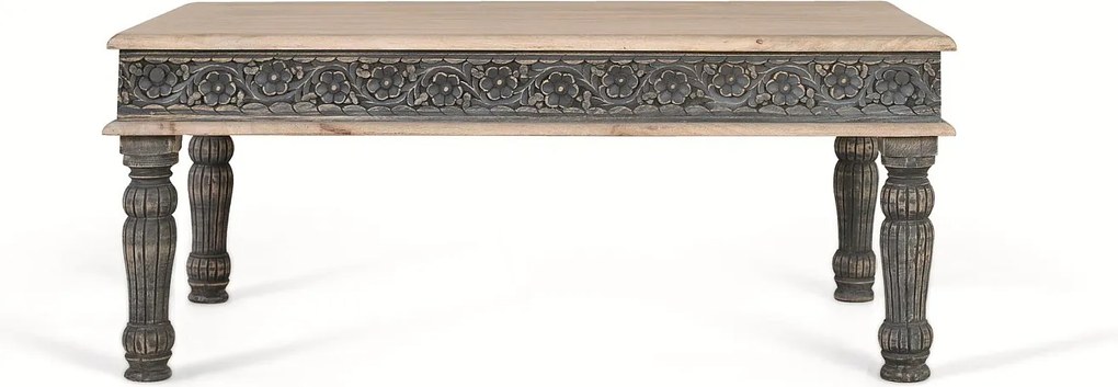 Stoliki kawowe z drewna mango 120 cm w nowoczesnym stylu śródziemnomorskim - 48x120x75