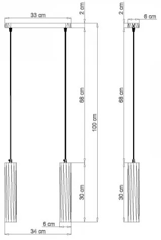 Drewniana lampa wisząca nad stół - EX549 M9-S43