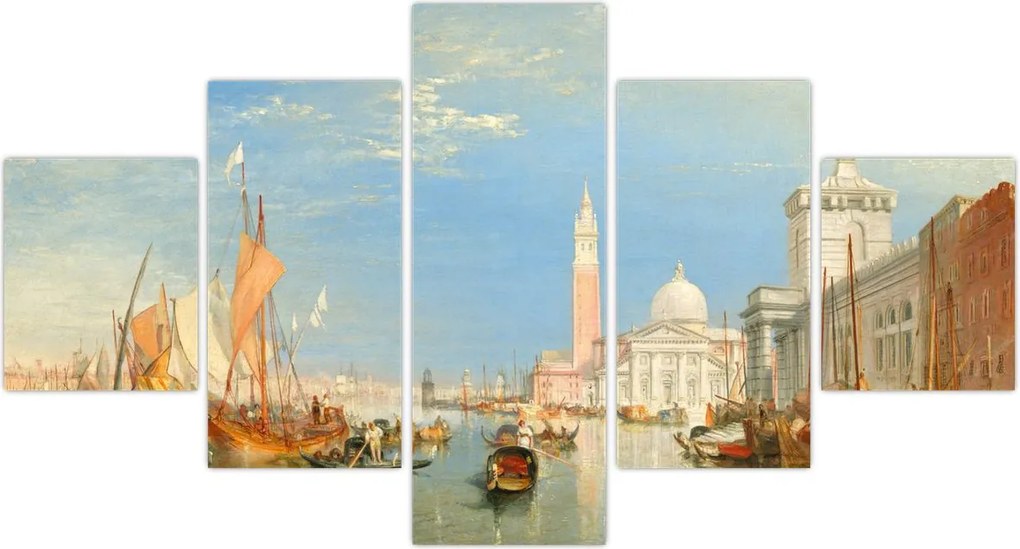 Obraz - Joseph Mallord William Turner, Venice the Dogana and San Giorgio Maggiore, reprodukcje (125x70 cm)