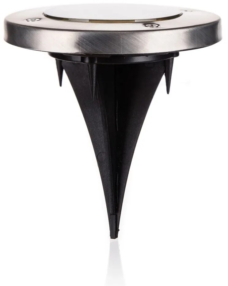 Happy Green Solar lampa wpuszczana LED srebrna, 12 cm