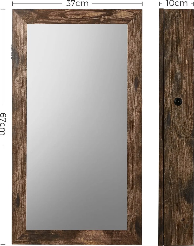 Szafka ścienna na biżuterię z lusterkiem Altar 051 rustykalny brąz