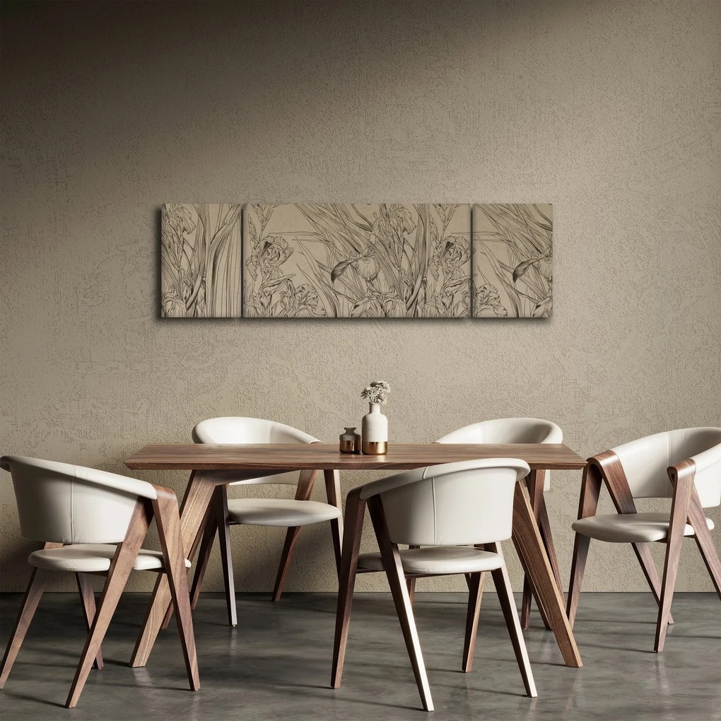 Obraz - Kontury roślin (170x50 cm)