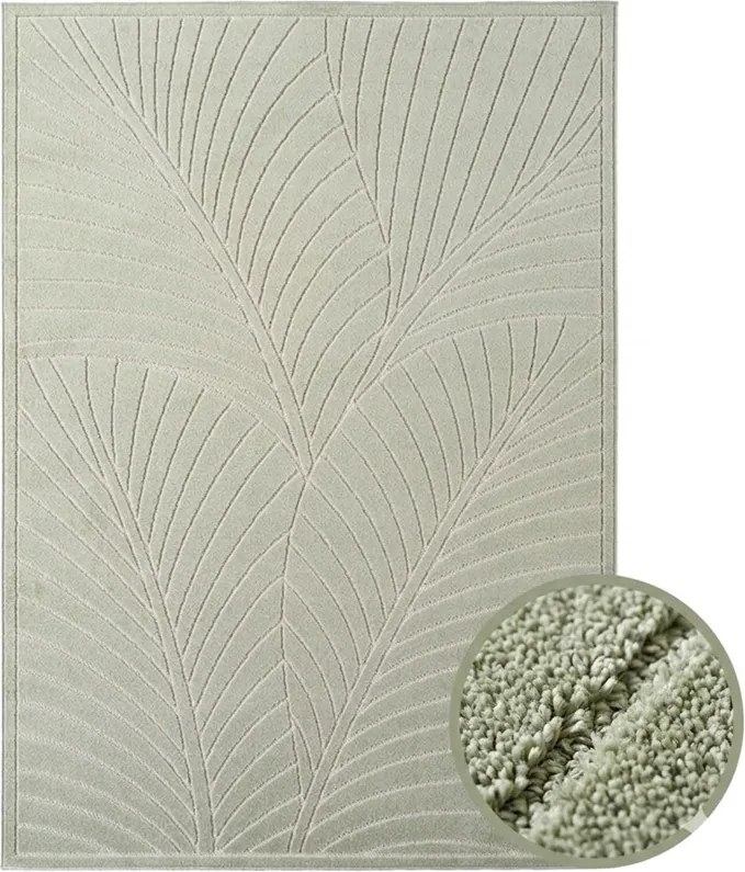 Dywan uniwersalny Nova 3D Listki oliwkowy 80 cm x 150 cm
