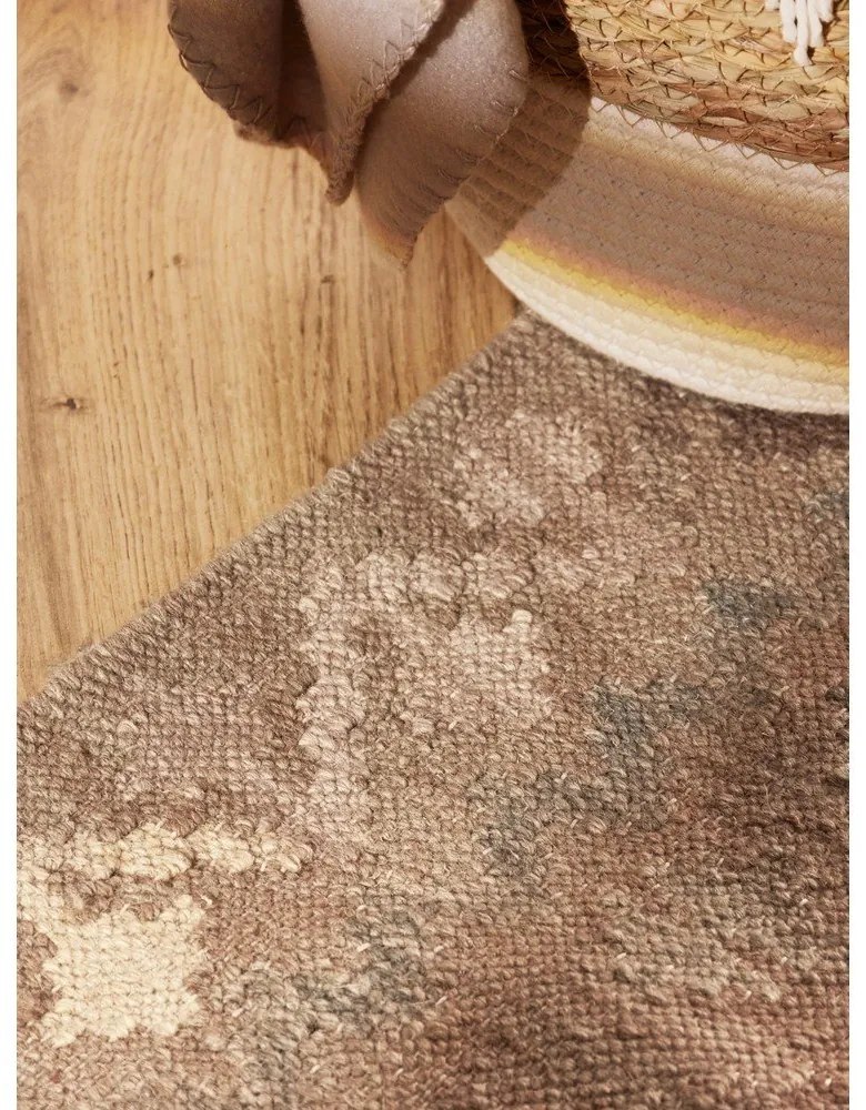 Jasnoniebiesko-beżowy wełniany chodnik dwustronny tkany ręcznie 60x190 cm Kamal Dune – Nouristan