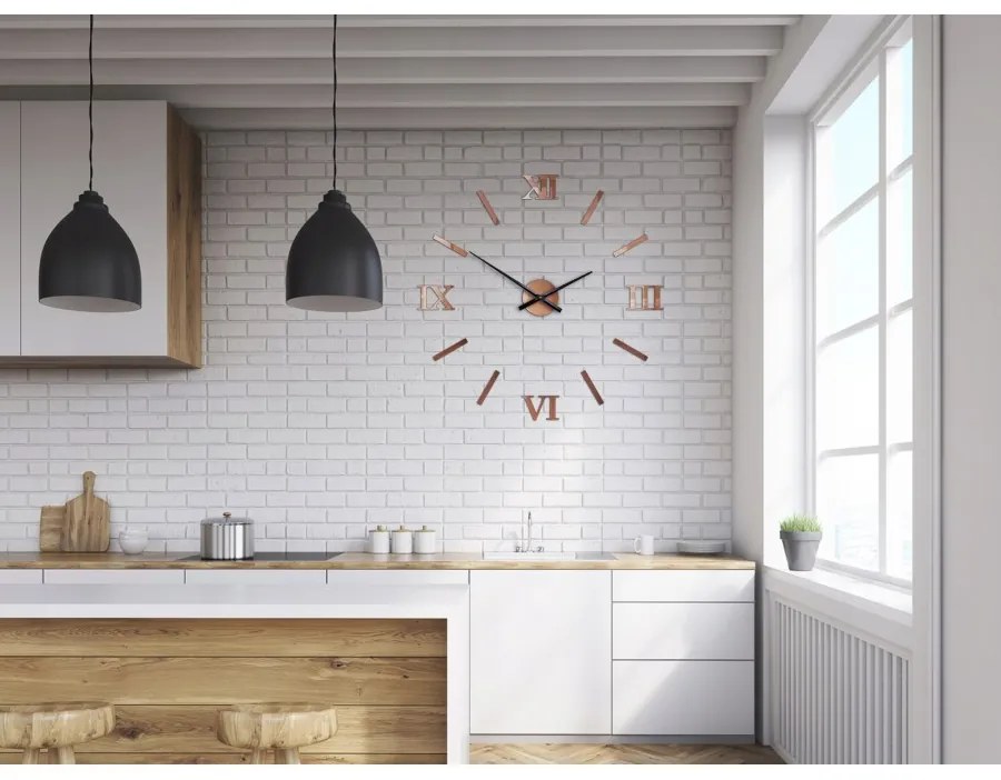 Zegar ścienny naklejany duży nowoczesny akrylowy na ścianę do salonu loft