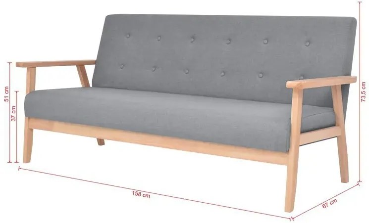Jasnoszary komplet wypoczynkowy sofa z fotelem - Kifi 2X