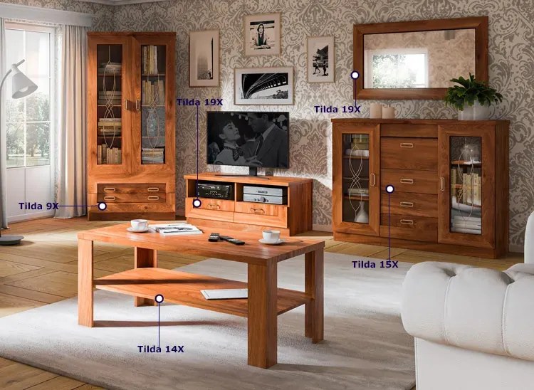 Komplet mebli do salonu w kolorze dąb stuletni F9-E72