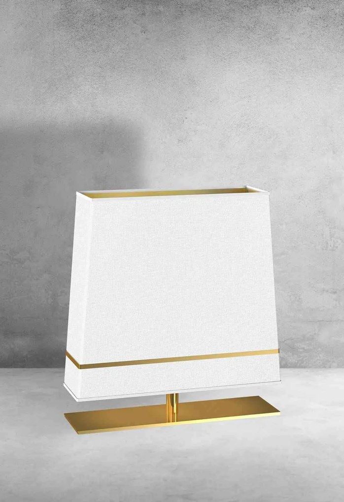 Lampa Stojąca VOLANS 1xE27, biała i złota
