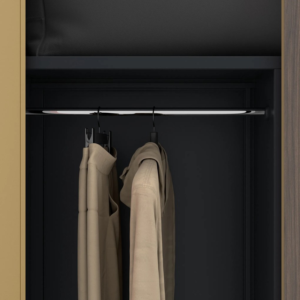 Szafa metalowa wielofunkcyjna antracytowa / orzech: Eco Design DAWID, 900 x 1850 x 450 mm