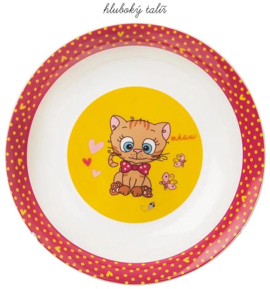 3-częściowy zestaw dziecięcych porcelanowych naczyń Orion Kittens