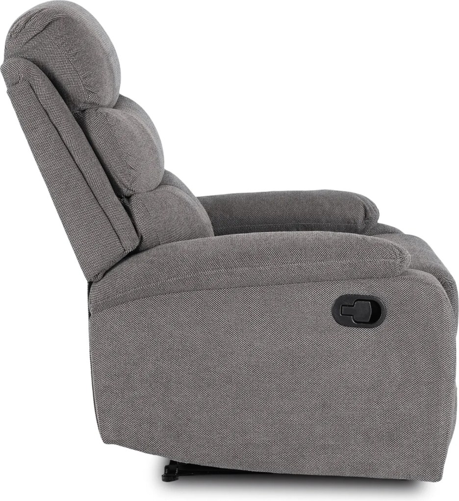 Fotel Rozkładany z Podnóżkiem KOBE Szary Nowoczesny