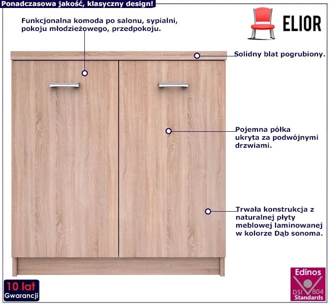 Komoda z półkami dąb sonoma Auriga 3X