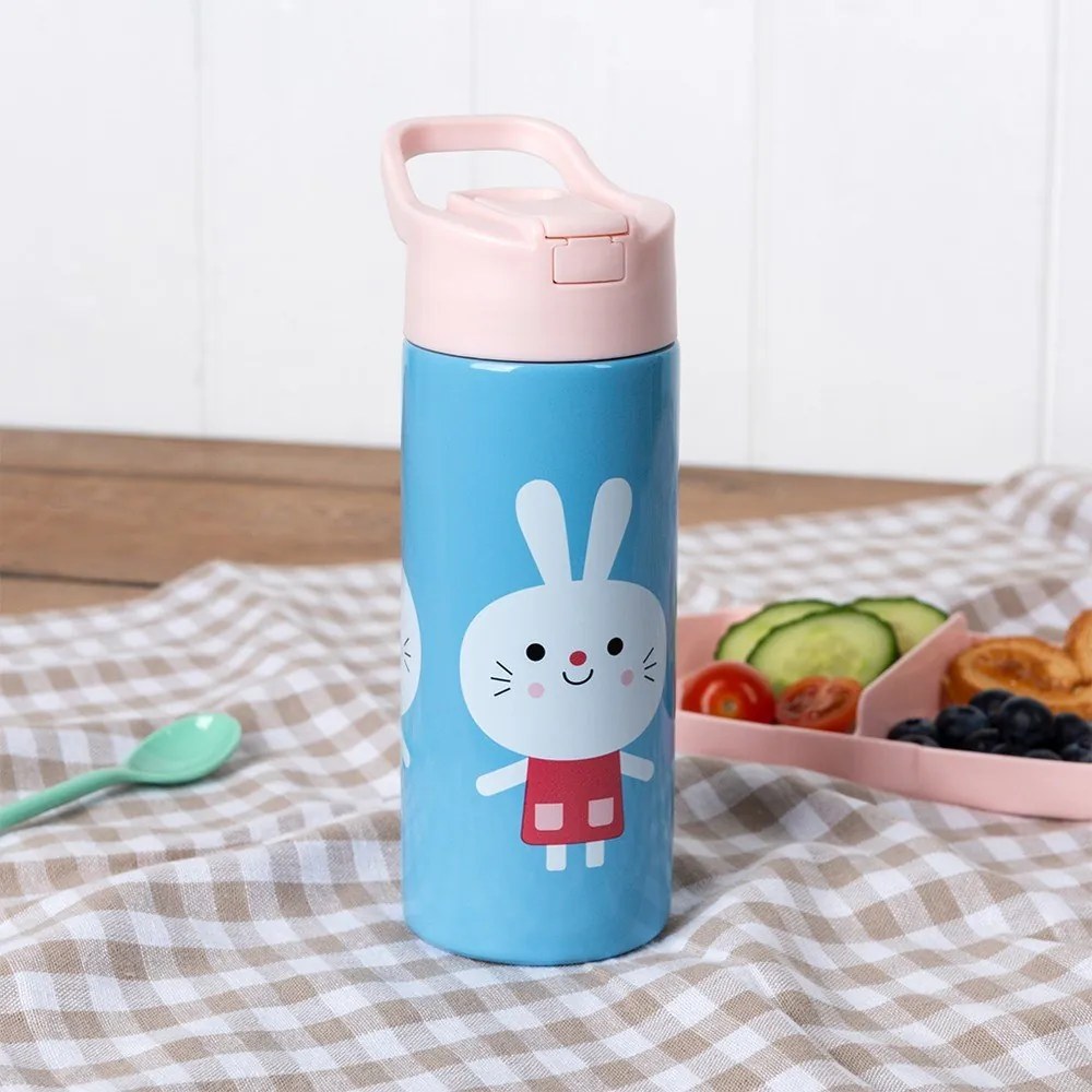 Jasnoniebieska butelka dla dzieci ze stali nierdzewnej 500 ml Lottie &amp; Friends – Rex London