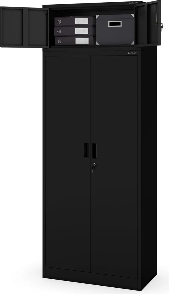 Metalowa nadstawka do szafy biurowej Ewa Compact, kolor czarny