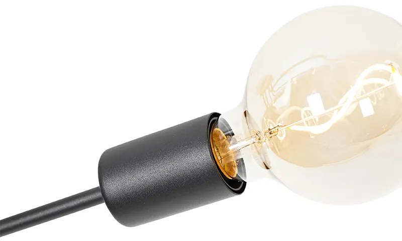 Designerska lampa sufitowa czarna 8-świateł - FacileDesignerski Oswietlenie wewnetrzne