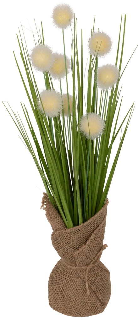 Sztuczna trawa LARI w jutowej doniczce, 41 cm
