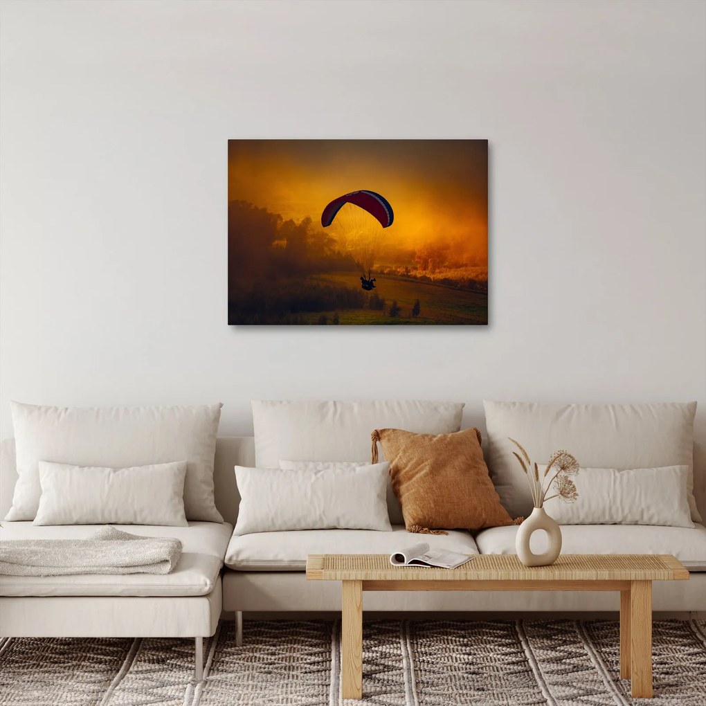 Obraz spadochroniarza o zachodzie słońca (70x50 cm)
