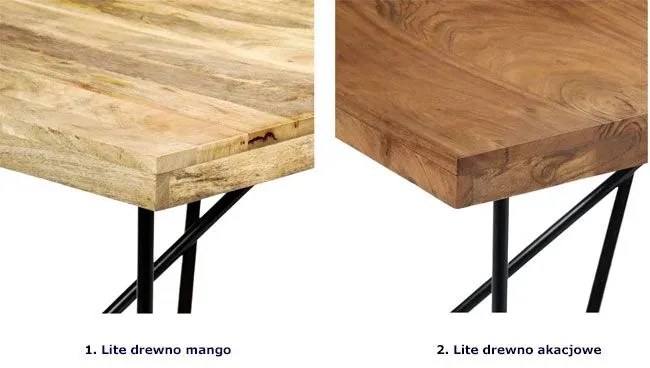 Naturalny stół z drewna akacjowego – Awa