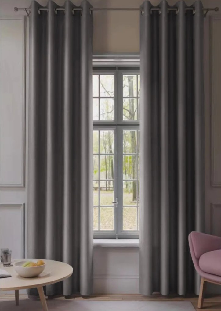 2x jasnoszara zasłona OXFORD 140x250 cm