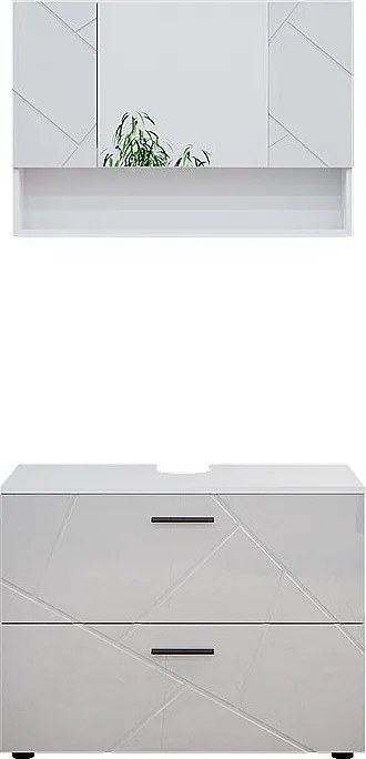 Zestaw mebli łazienkowych biały wysoki połysk 80x41x58.6 irma