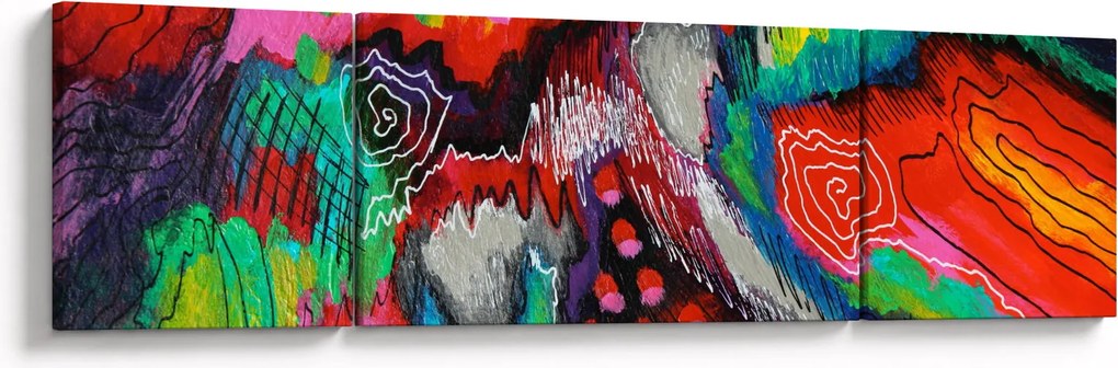 Abstrakcyjny obraz - kolory (170x50 cm)