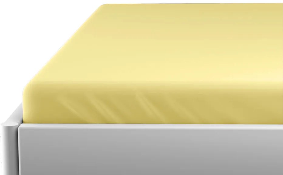 PrzytulneMieszkanie.pl Prześcieradło jersey do łóżeczka dziecięcego EXCLUSIVE 70x140 cm jasnożółte