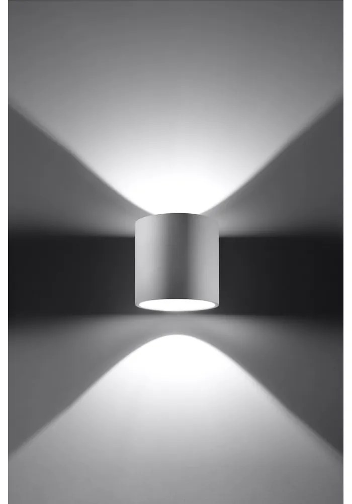 Biały kinkiet ø 10 cm Roda – Sollux