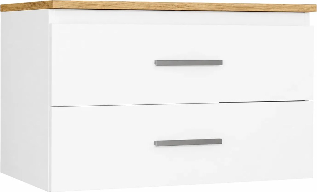 Szafka łazienkowa na umywalkę biały + dąb artisan 80 cm G6-R69