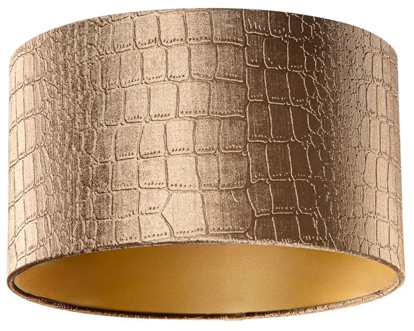 Abażur welurowy w designie krokodyla ze złotym wnętrzem 35/35/20