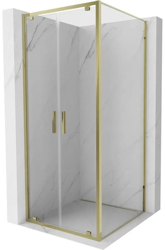 Mexen Exo kabina prysznicowa uchylna 110 x 110 cm, transparent, złota - 8182-110-110-50-00